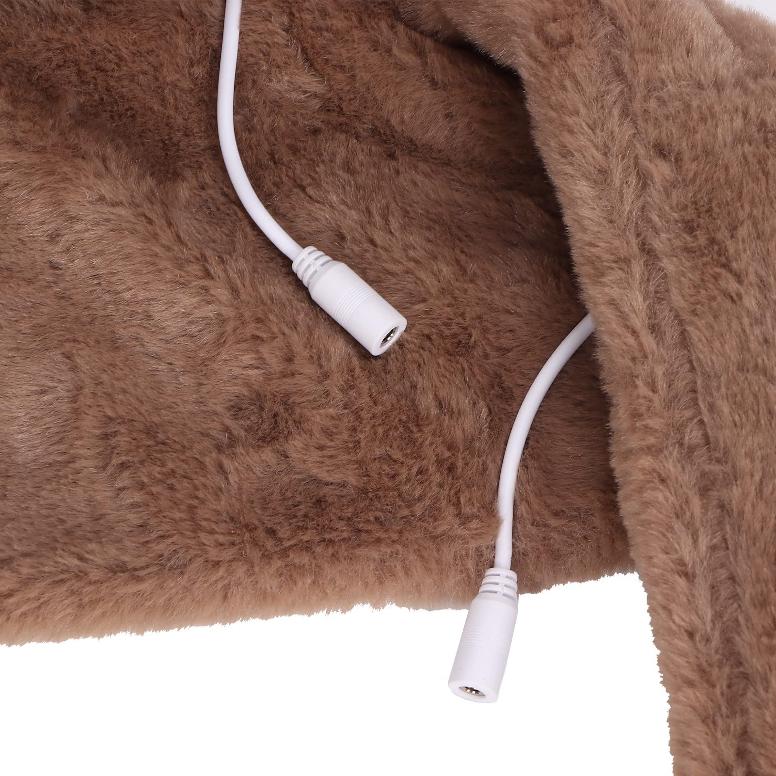 3 w 1 Wielofunkcyjny podgrzewany szalik Kapelusz Rękawiczki USB Elektryczny ciepły szalik na zimę Kawowy kolor Pluszowy kapelusz zwierzęcy Szalik na zimną porę roku