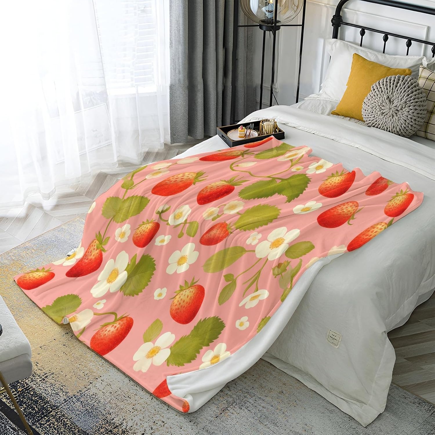 Kocyk koronowany serce, styl księżniczki flanelowe koce z mikrofibry 220 × 240 cm, puszysty i termiczny, koc na kanapę, łóżka, rozkładane fotele