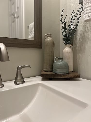 Miniatura 3 de Bandeja elevadora de madera para fregadero, soporte para jabón de tocador de baño, exhibición de pedestal de madera rústica, soporte para plantas,