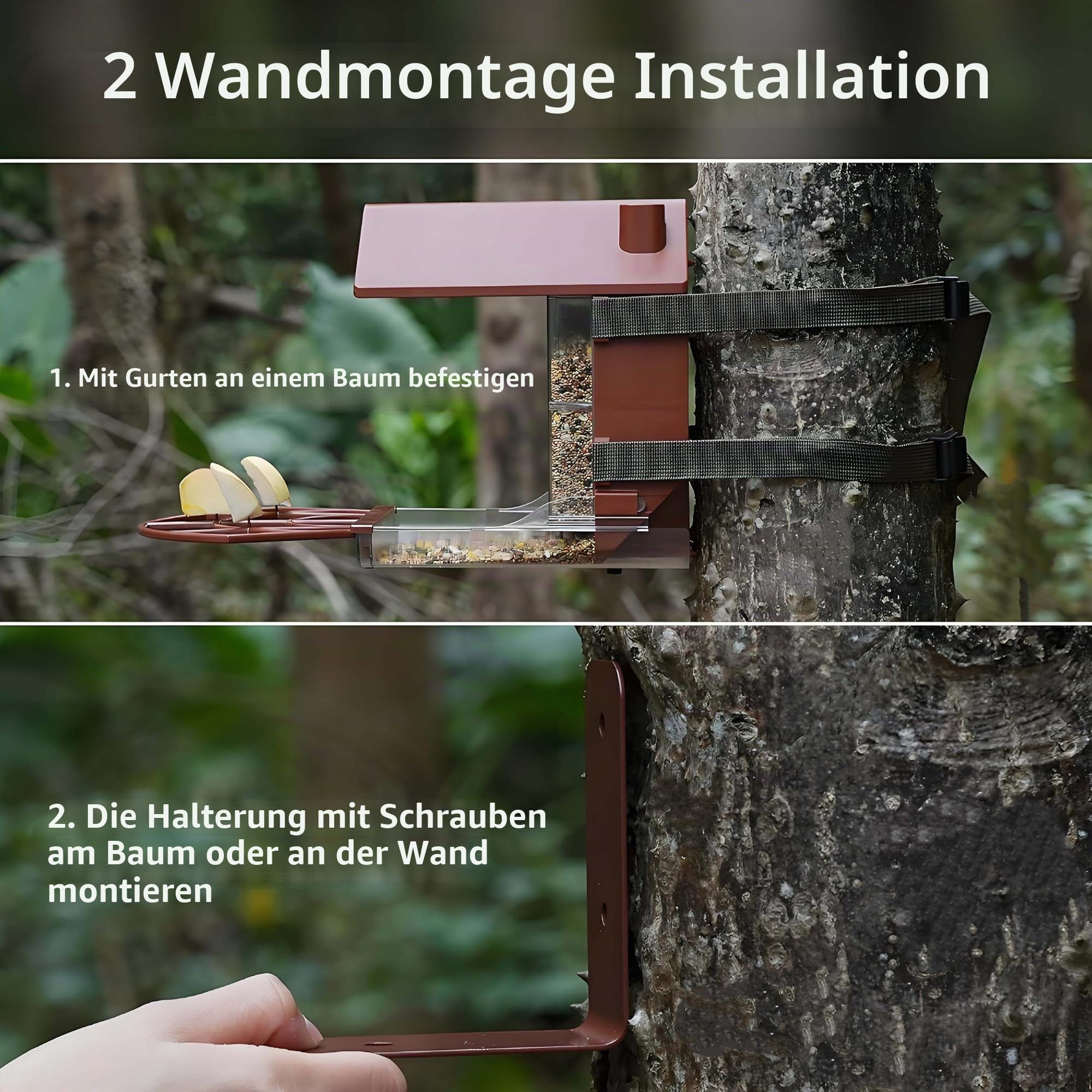 Vogelfutterhaus mit Kamera Haus Outdoor Kompatibel mit Blink Kamera Halterung Wetterfest Großes Fassungsvermögen 1.6LB Wildlife Monitoring (Ohne Kamera)