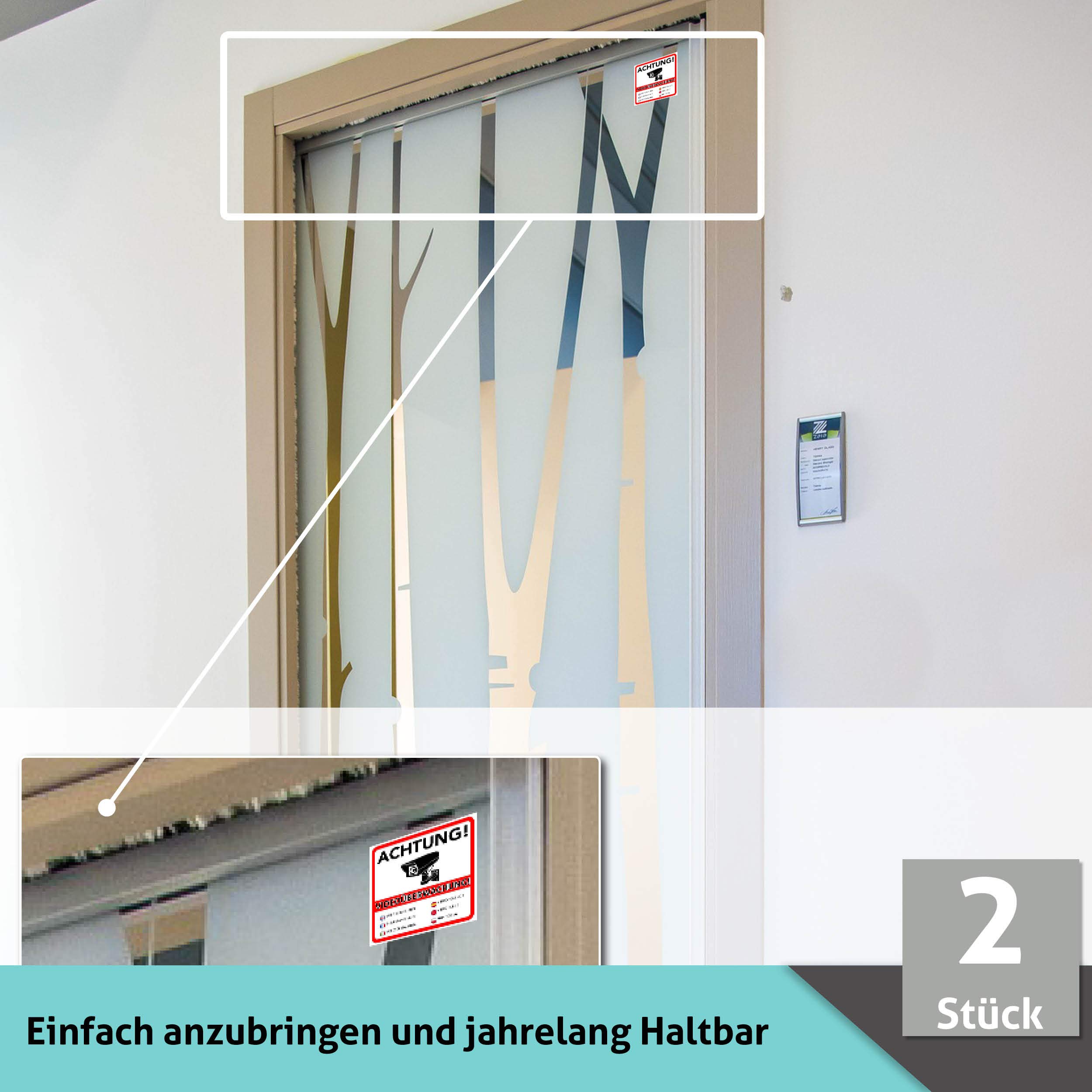 6x 'Achtung Videoüberwachung' Aufkleber – Wetterfest, Selbstklebend, 10x10 Cm, DSGVO-konform