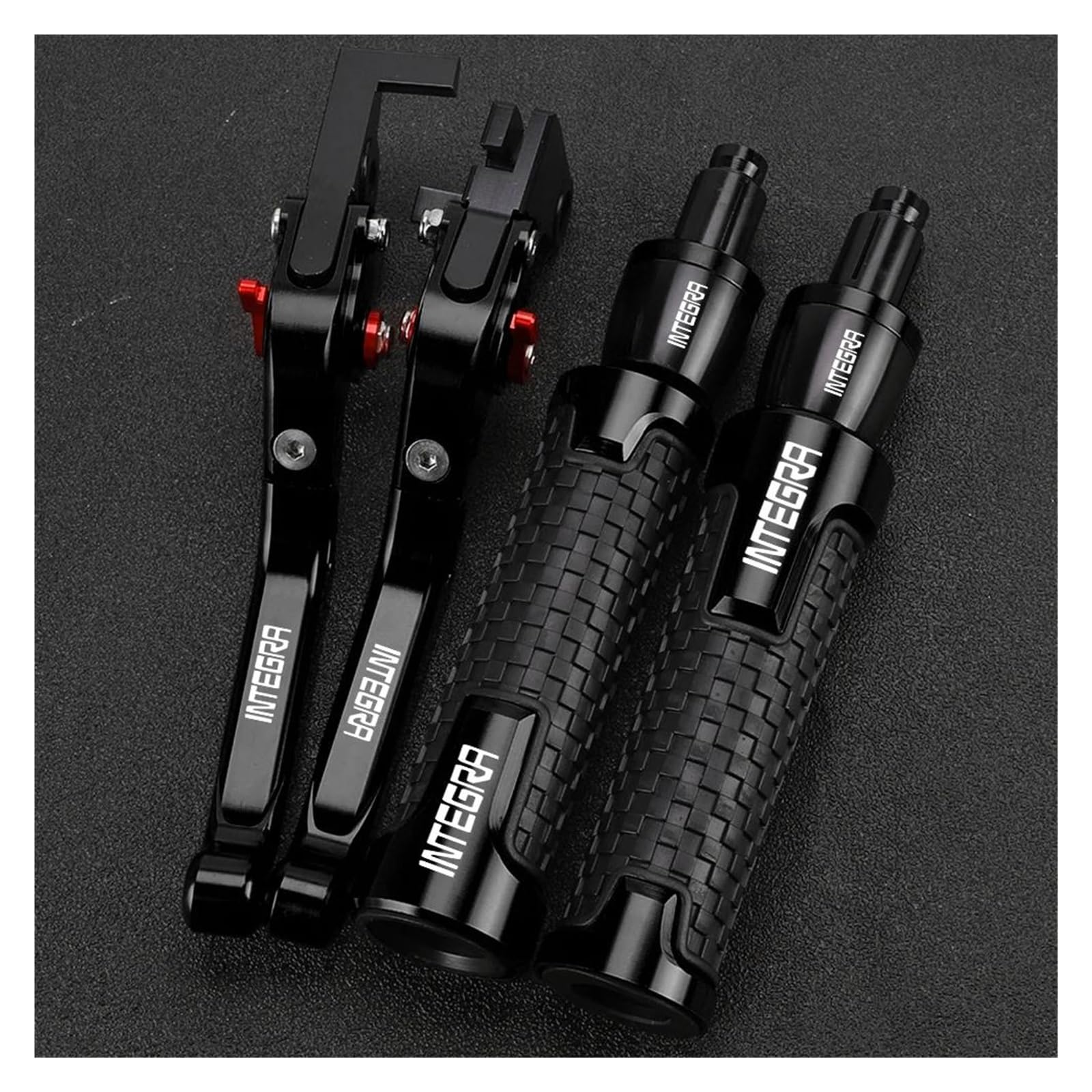 Uchwyty Dla H&ONDA Integra 700 750 S 750D DCT Dźwignia Hamulca Regulowana Dźwignia Sprzęgła Hamulca Uchwyty Na Końcach Kierownicy(Black2)