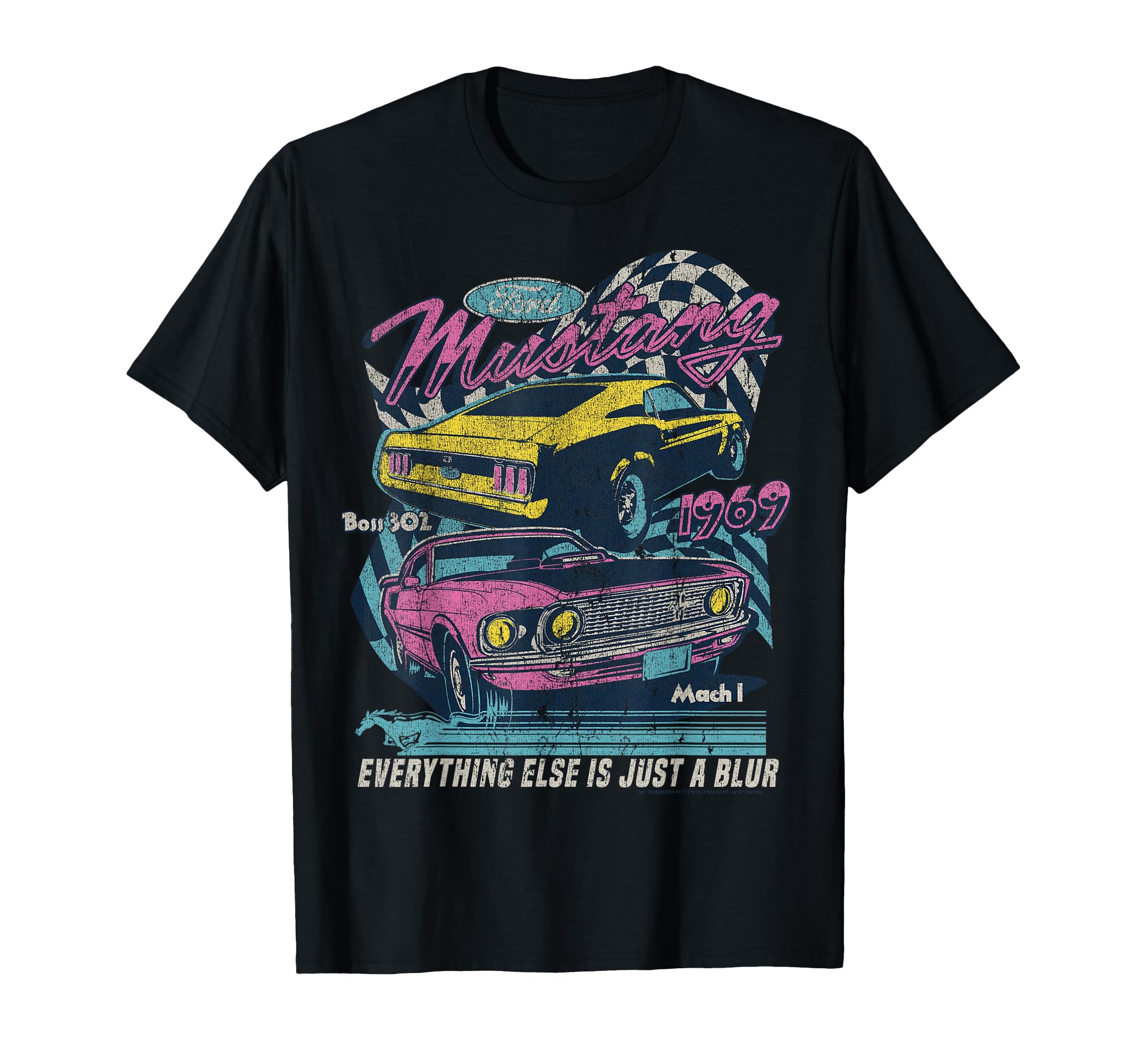 Vintage Mustang Mach 1 1969 Boss 302 Just A Blur T-Shirt