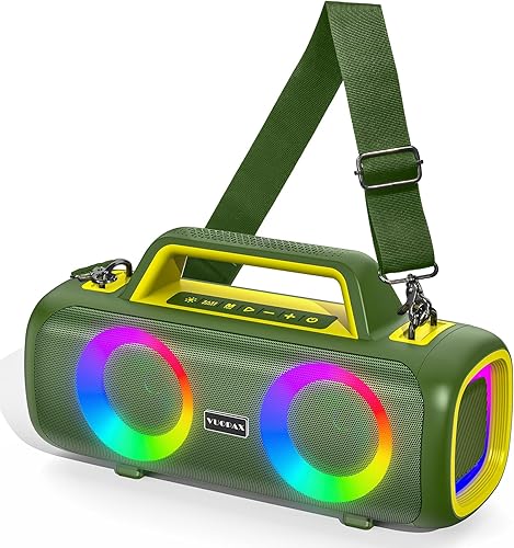 Altavoz Bluetooth portátil inalámbrico, sonido fuerte de 140 W (máximo) con 2 subwoofers y 2 tweeters, más refuerzo de graves, altavoz impermeable