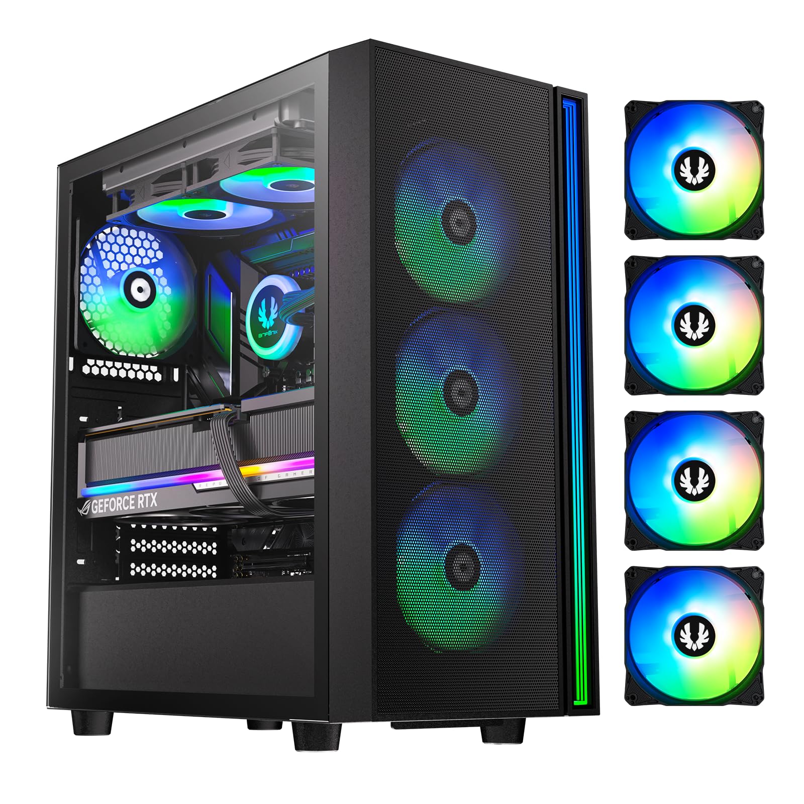 BITFENIX Fang ARGB - Carcasa para PC (Negro)