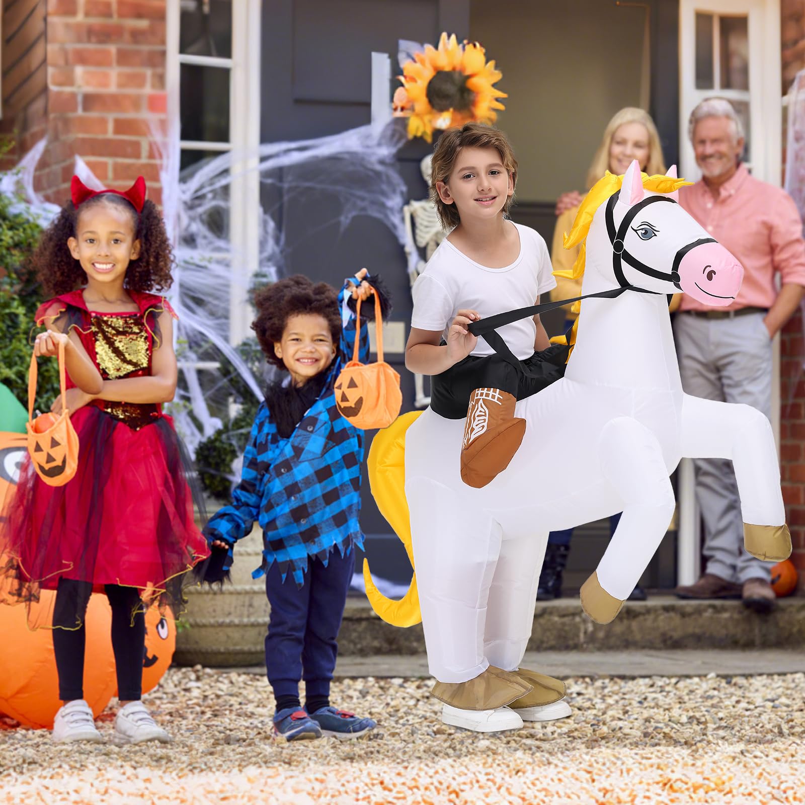 Nadmuchiwany kostium konia, dmuchany kostium dla dorosłych mężczyzn i kobiet, kostiumy na Halloween, jazda na koniu, nadmuchiwany kostium dla dzieci, impreza cosplay