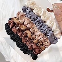 6pcs Elegant French satin headband versatile basic hair rope hair accessory rubber band