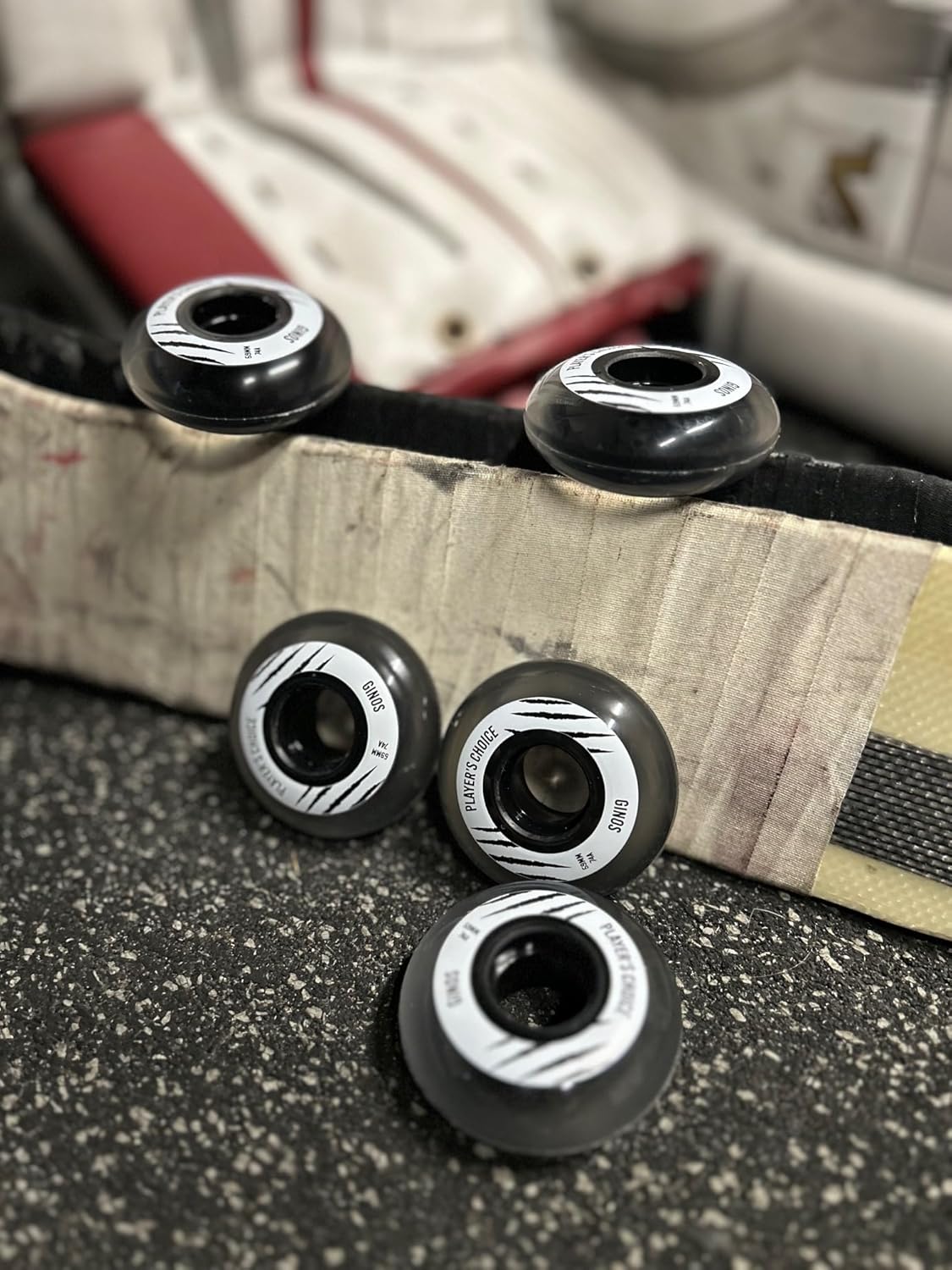 Player's Choice Indoor Roller Hockey Goalie Wheels 10-Pack - 59mm Clear Grey Dual-Pour 74A Hardness - for Inline Goalie Skates - Super High Rebound Urethane