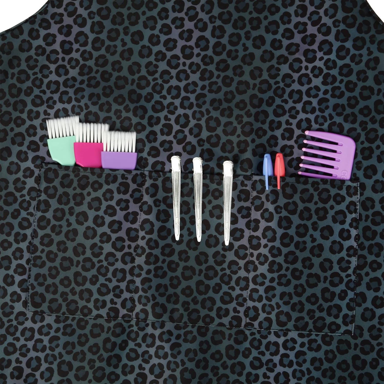 Plum Hill Animal Print Cosmetology Apron for Hair Stylist, Nail Tech, Esthetician, Hairdresser Apron with Pockets - Image 5