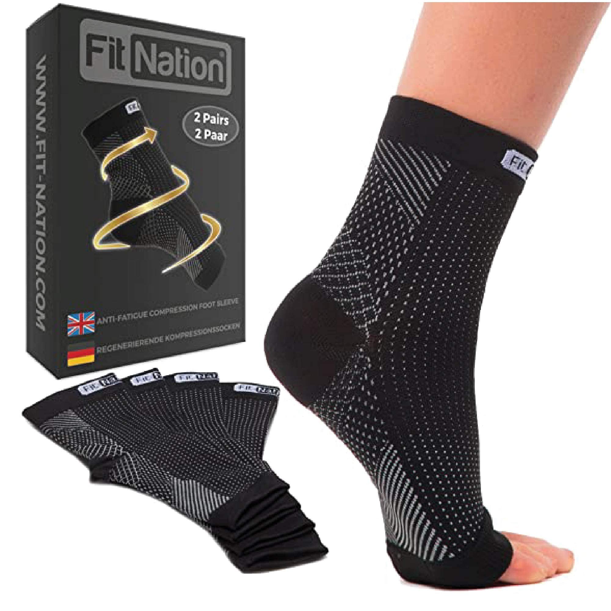 FIT NATION Plantar Fasciitis Support Socks for Weak Ankles, Arches