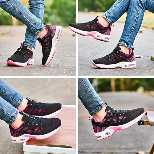 Miniatura 2 de Zapatos para caminar para mujer, ligeros, transpirables, antideslizantes, cómodos durante todo el día para correr, gimnasio, viajes