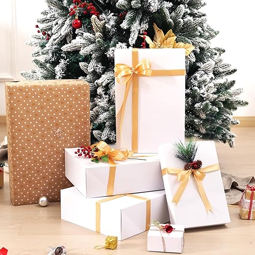 Miniatura 6 de Moretoes Paquete de 16 cajas de regalo con tapas, cajas de regalo blancas a granel para regalos, varios tamaños para envolver regalos, cajas de