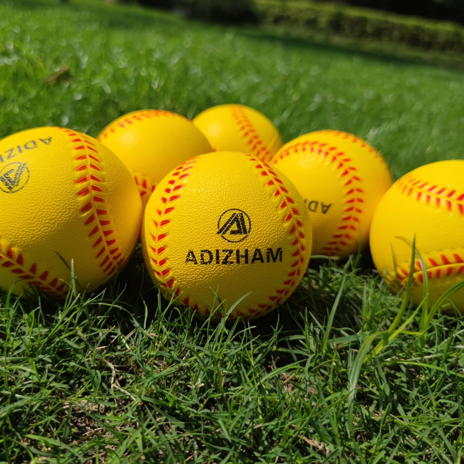 Pelotas de béisbol de espuma de práctica, pelotas de sóftbol de 11 pulgadas para jóvenes principiantes, perfectas para entrenamiento de bateo y campo, paquete de 6 con bolsa de malla incluida