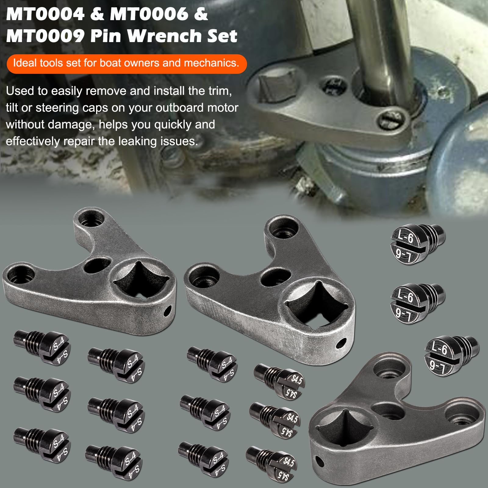 Outboard Trim Tilt Pin Wrench Tool Set MT0006 For Yamaha Suzuki Johnson Evinrude - Foto 2