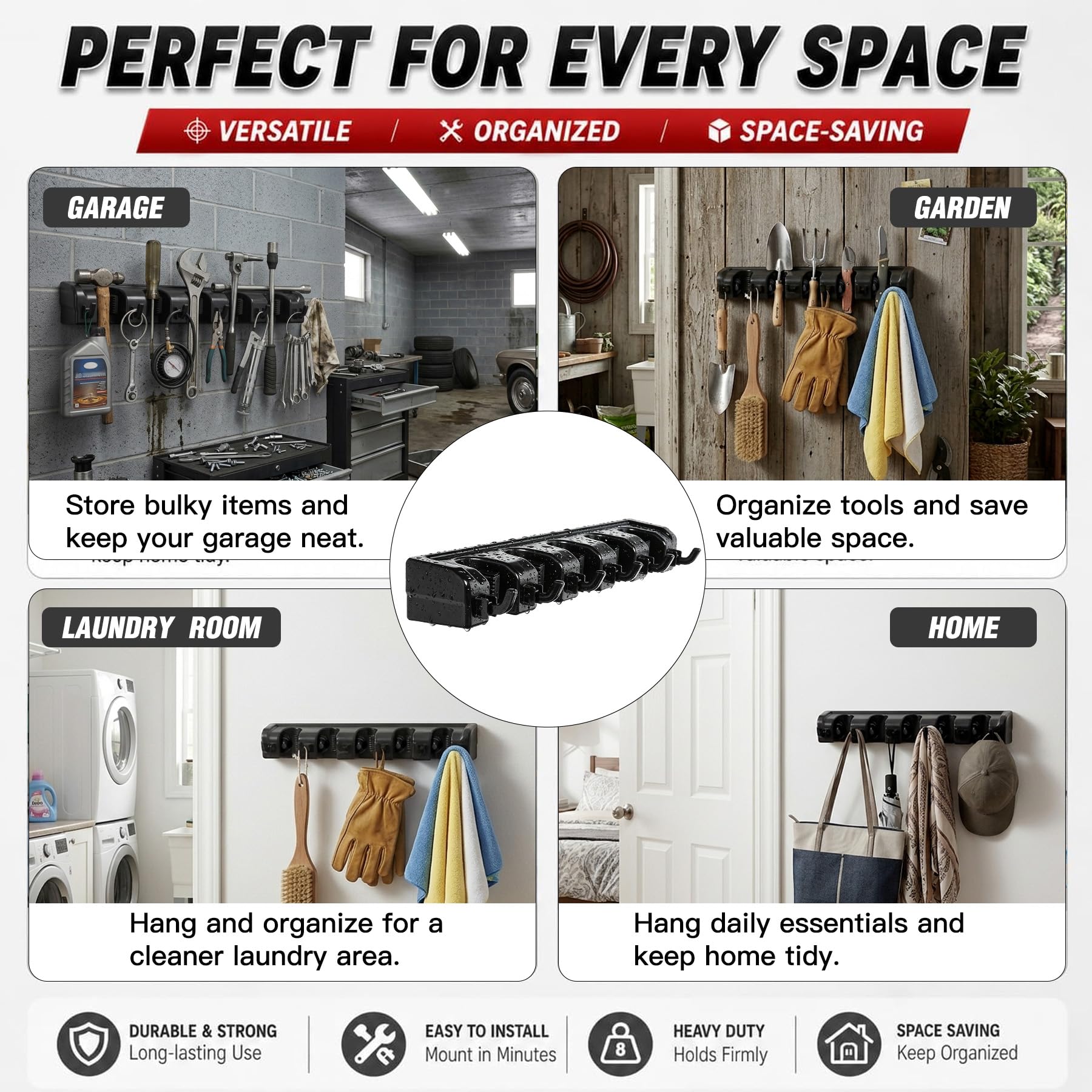 Amazon.com: HYRIXDIRECT Broom Hanger Wall Mount Broom and Mop
