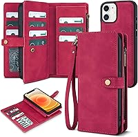 Vista 16 de TwoHead Funda tipo cartera para iPhone 12 Pro Max con tarjetero, funda magnética desmontable para teléfono 12 Pro Max, piel sintética, a prueba