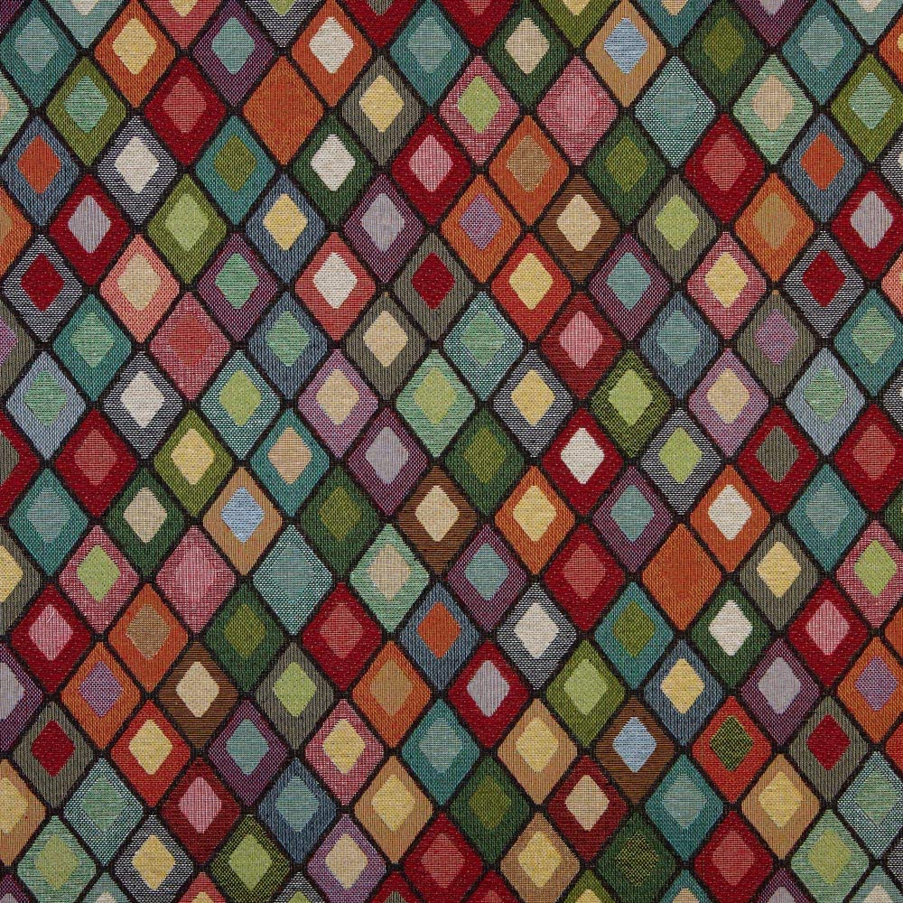 Kt KILOtela - Tela Tapicería, Jacquard Gobelino, Tapizar Sillas, Cojines, Cabecero, Sofá, Bolsos, Resistente al Desgaste, Costura, 100 cm Largo x 280 cm Ancho, Geométrico, Multicolor, 1 metro — view 29