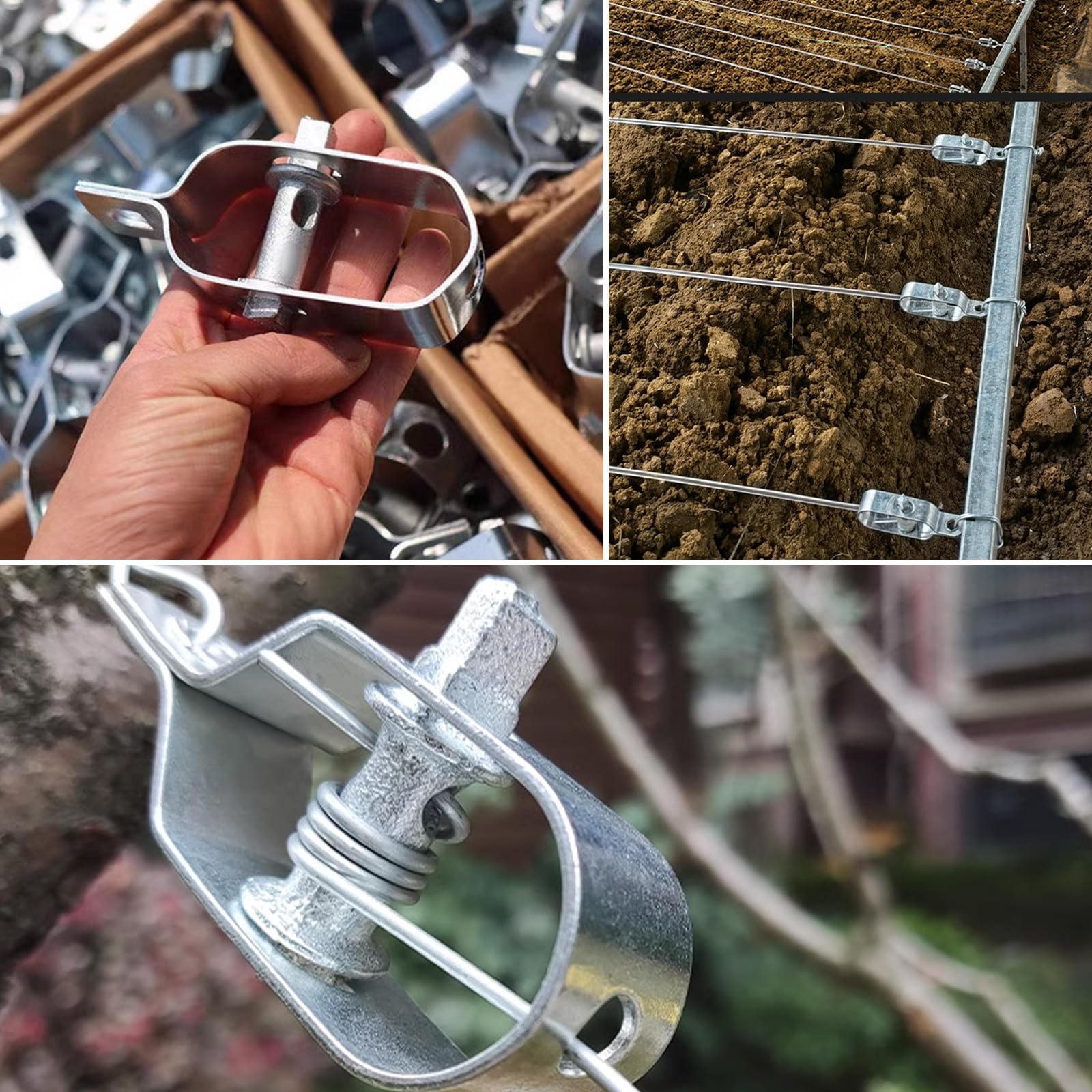 20 Stück Drahtspanner Verzinkt, Zaundrahtspanner 100 mm, Spanndraht Maschendrahtzaun für Zaun, Garten, Stahldraht, Antenne, Wäscheleine