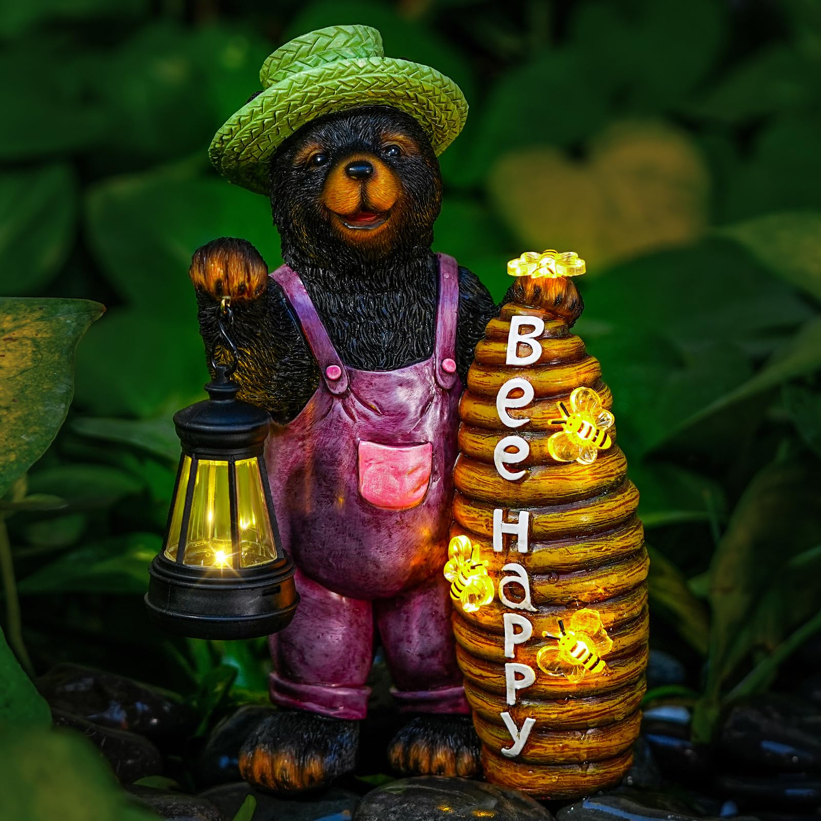 Amazon.com: Joint Honglin Solar Adorable Bear Garden Statue with