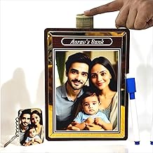 P Arts Gifts Wooden Uv Print Photo Money Bank Box,Money Box, Gulak Coin Box for Kids & Adults, Cash Vault Wooden Savings Box,Money Save Box with Keychain & Marker(8x6)
