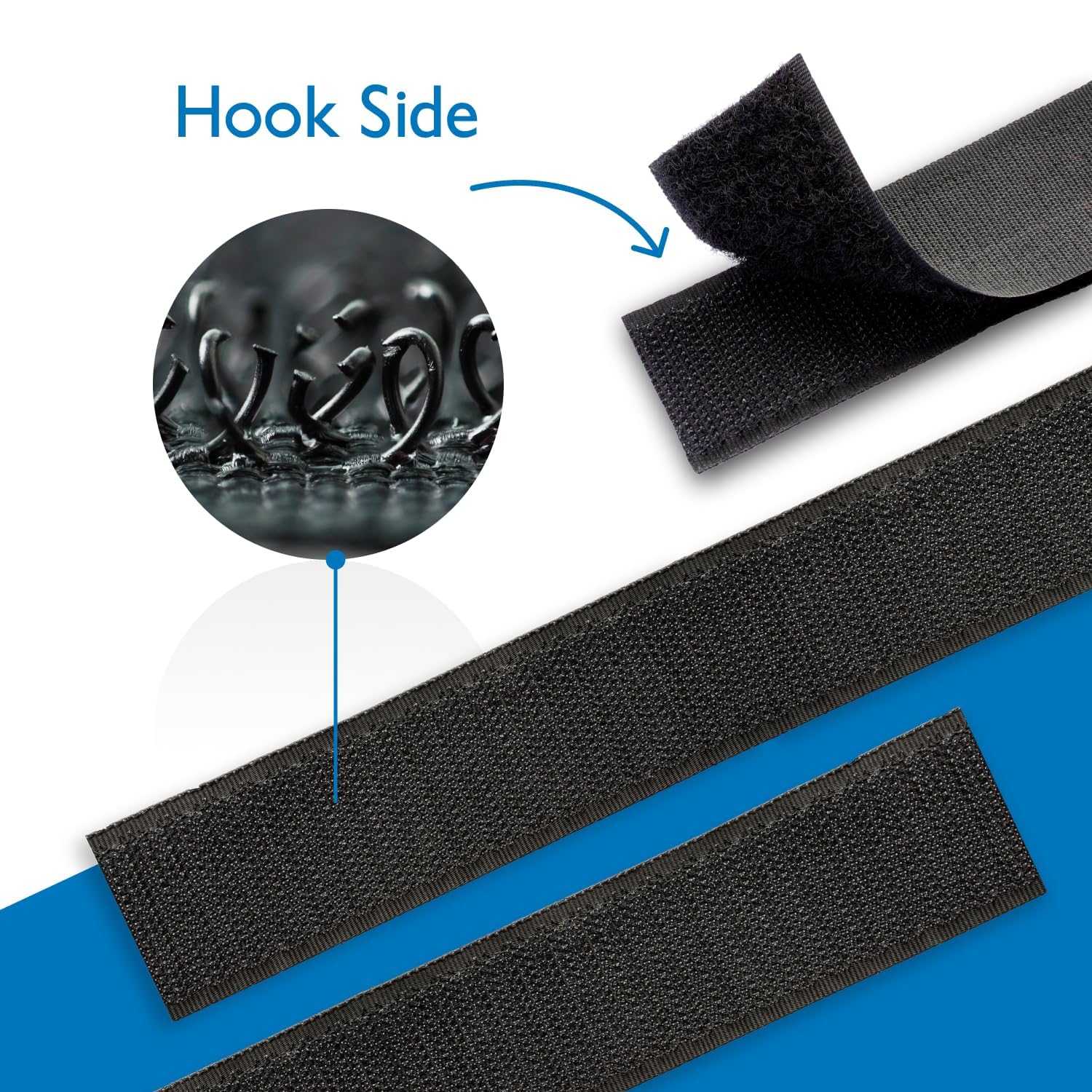 FindTape Rotolo Hook-Side Only con retro adesivo (HL74-R): 2 in. x 15 ft. (Nero) / hook-side solo