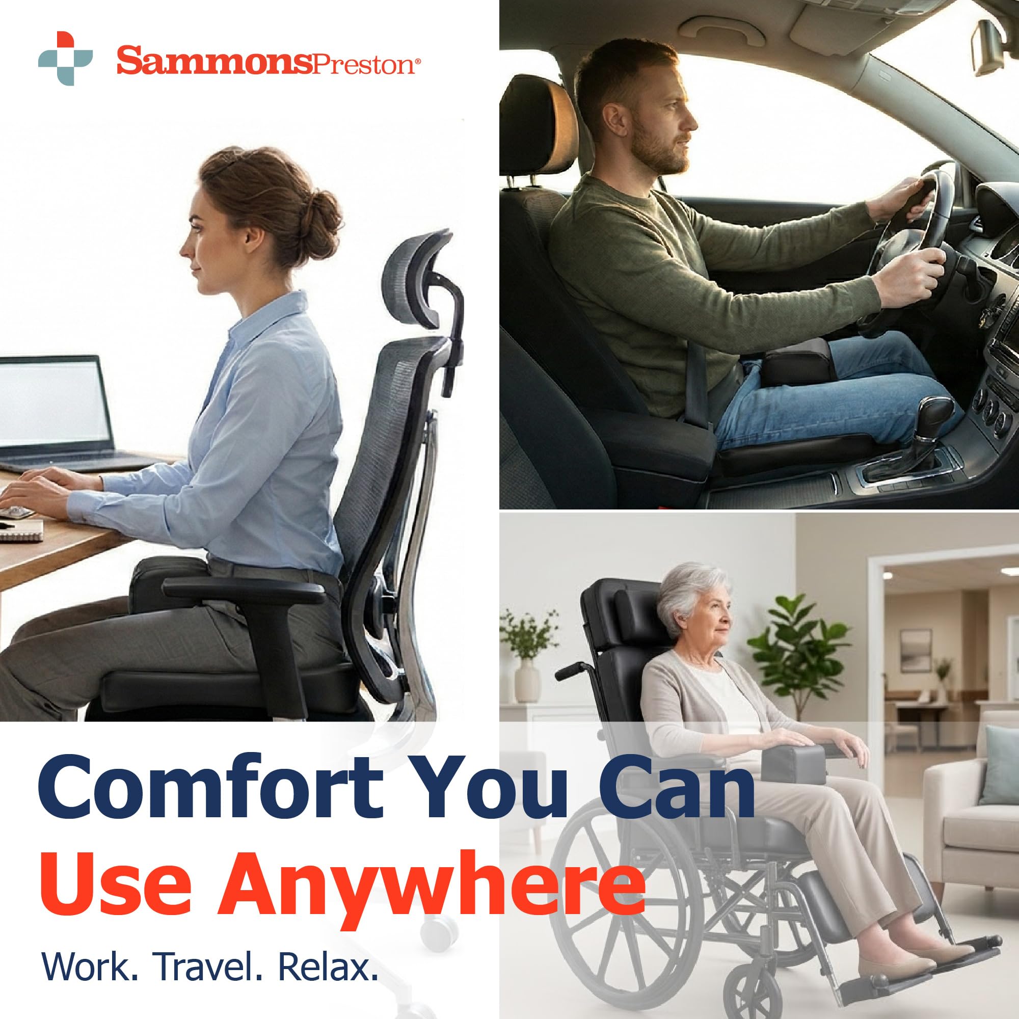 Sammons Preston Pommel Wedge Wheelchair Seat Cushion, Anti Slip Foam — Amazon image 4
