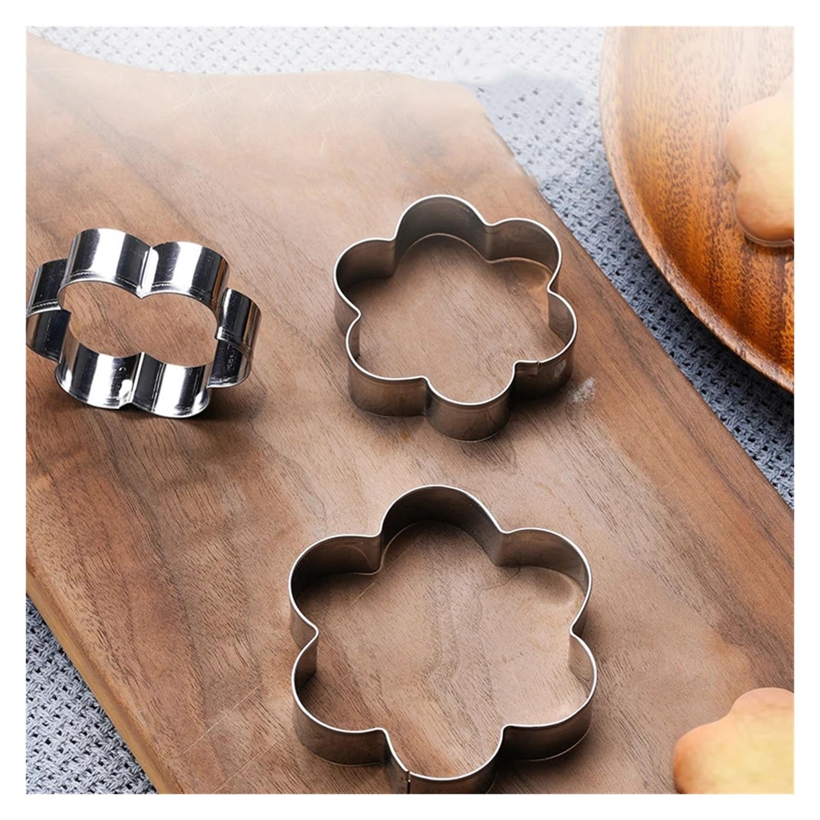 5 pièces/ensemble en acier inoxydable fleur de prunier emporte-pièce moules Sugarcraf décoration gâteau outils Biscuit moule outils de décoration de noël