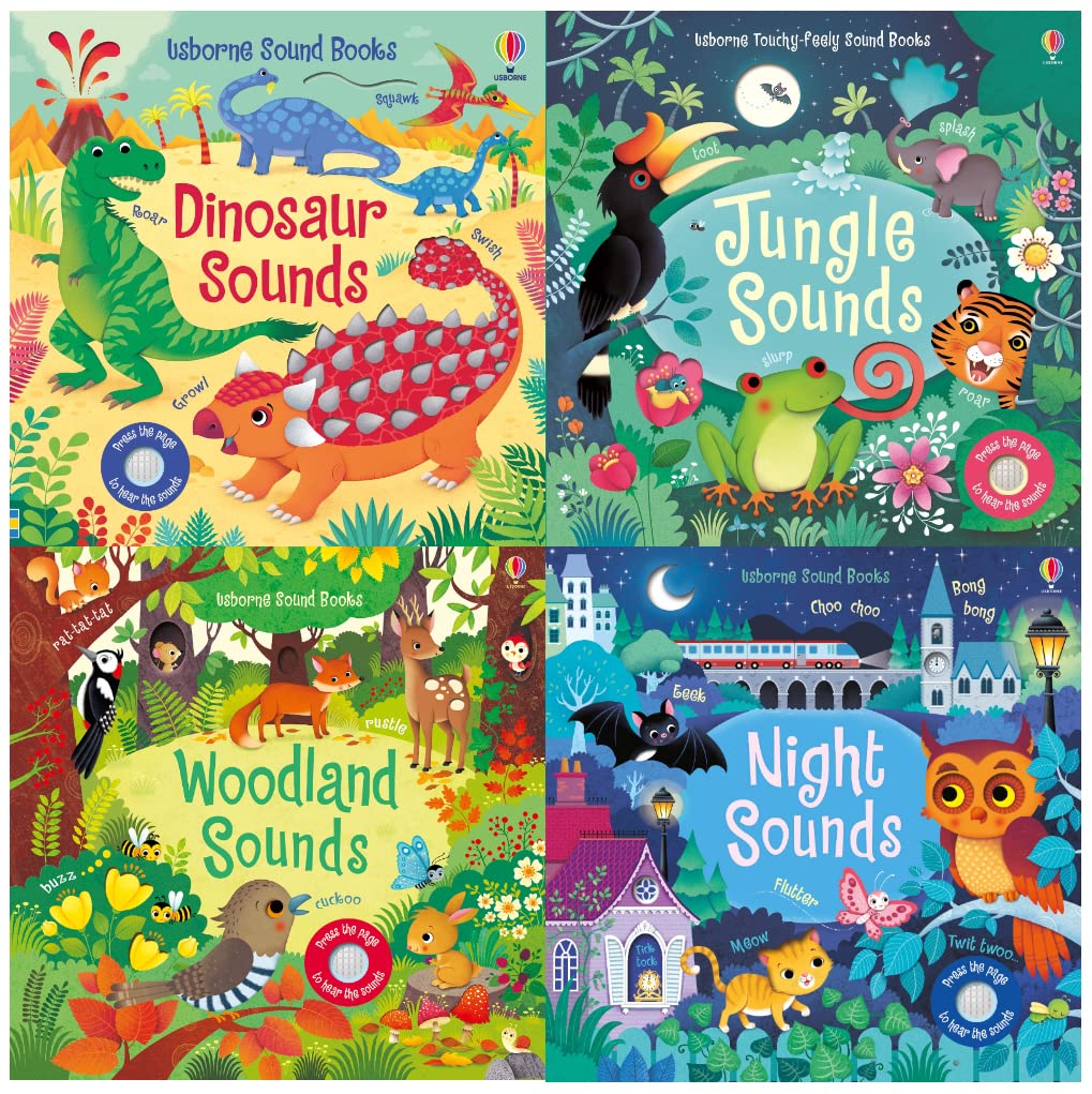 Lingtoolator on 4 Books Set (Series 1) (Jungle Sounds, Dinosaur Sounds, Woodland Sounds, Night Sounds)