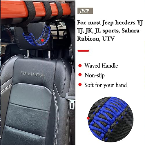 Miniatura 2 de Kujunpao 4 asas de agarre de barra antivuelco compatibles con Jeep Wrangler JLU JK JKU TJ YJ LJ JT JL y Gladiator JT 1987-2021 UTV y ATV, se adapta
