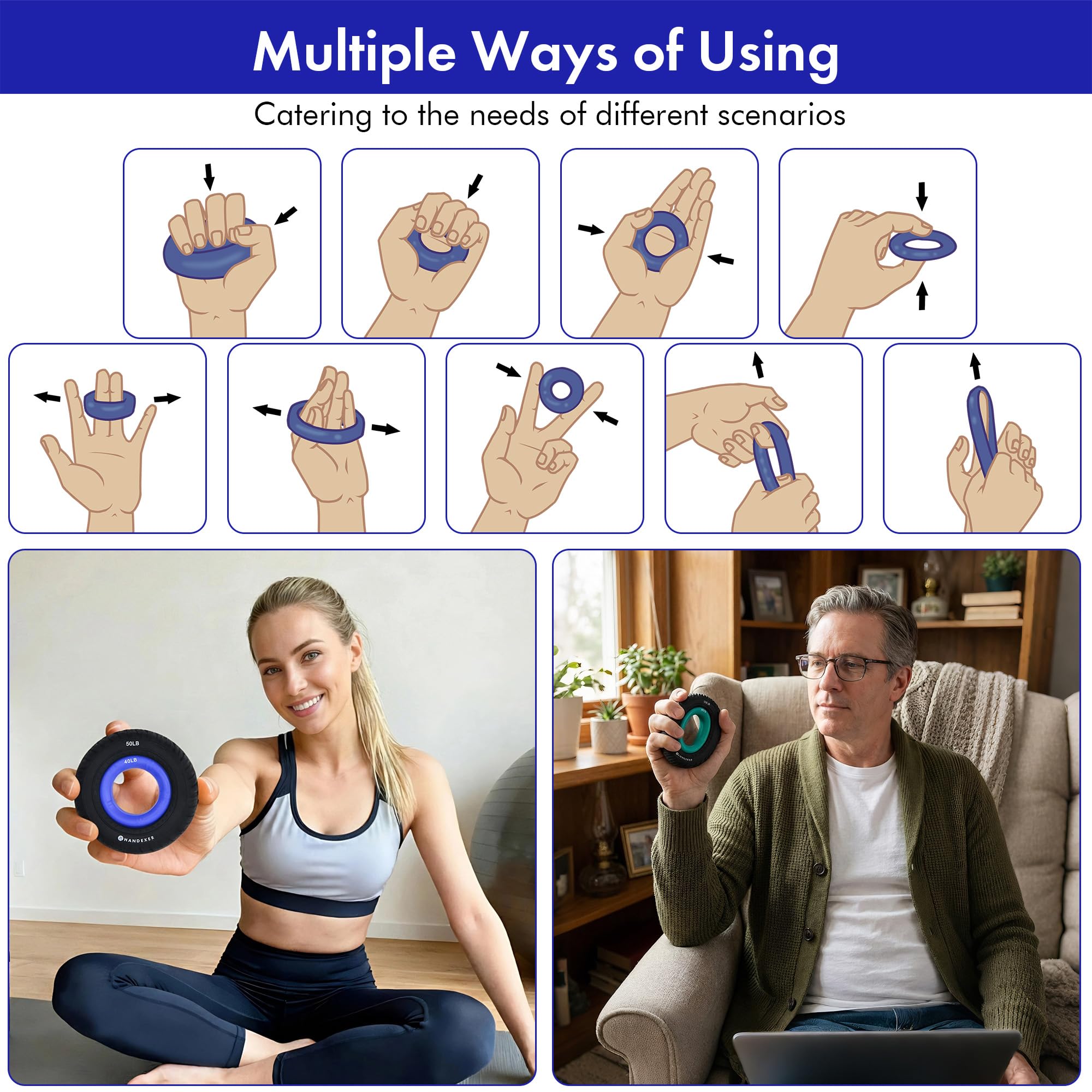 Dinamómetro Digital de Mano, Medidor de Fuerza de Agarre y Fortalecedor Manual para Entrenamiento y Fisioterapia, Ejercitador para Deportistas, Escalada, Guitarristas, Uso en Casa y Gimnasio