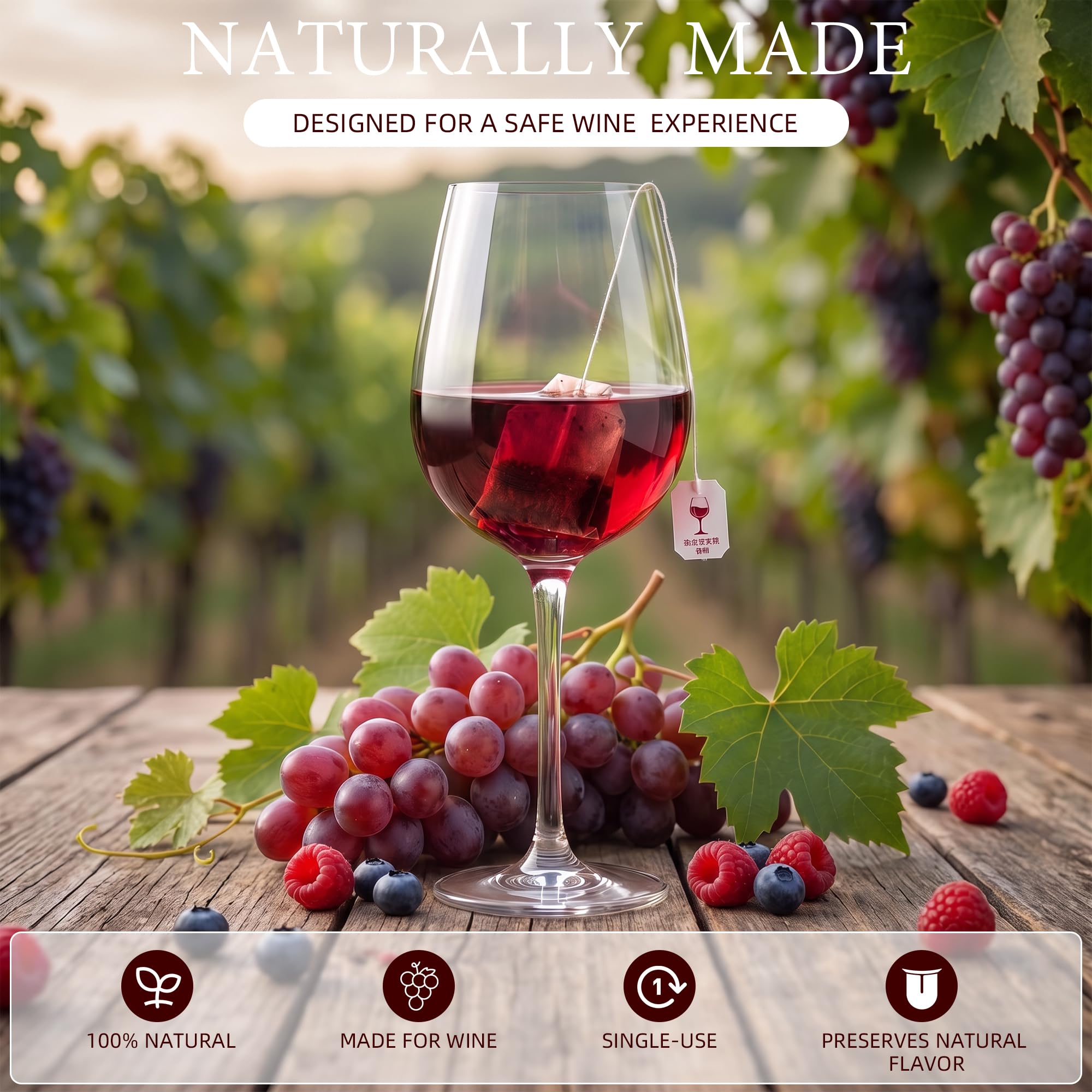 Paquete de 24 filtros de vino para vino tinto y blanco, filtros purificadores de vino, histaminas, sulfitos y taninos, varillas de filtro envueltas individualmente, accesorios de vino portátiles para