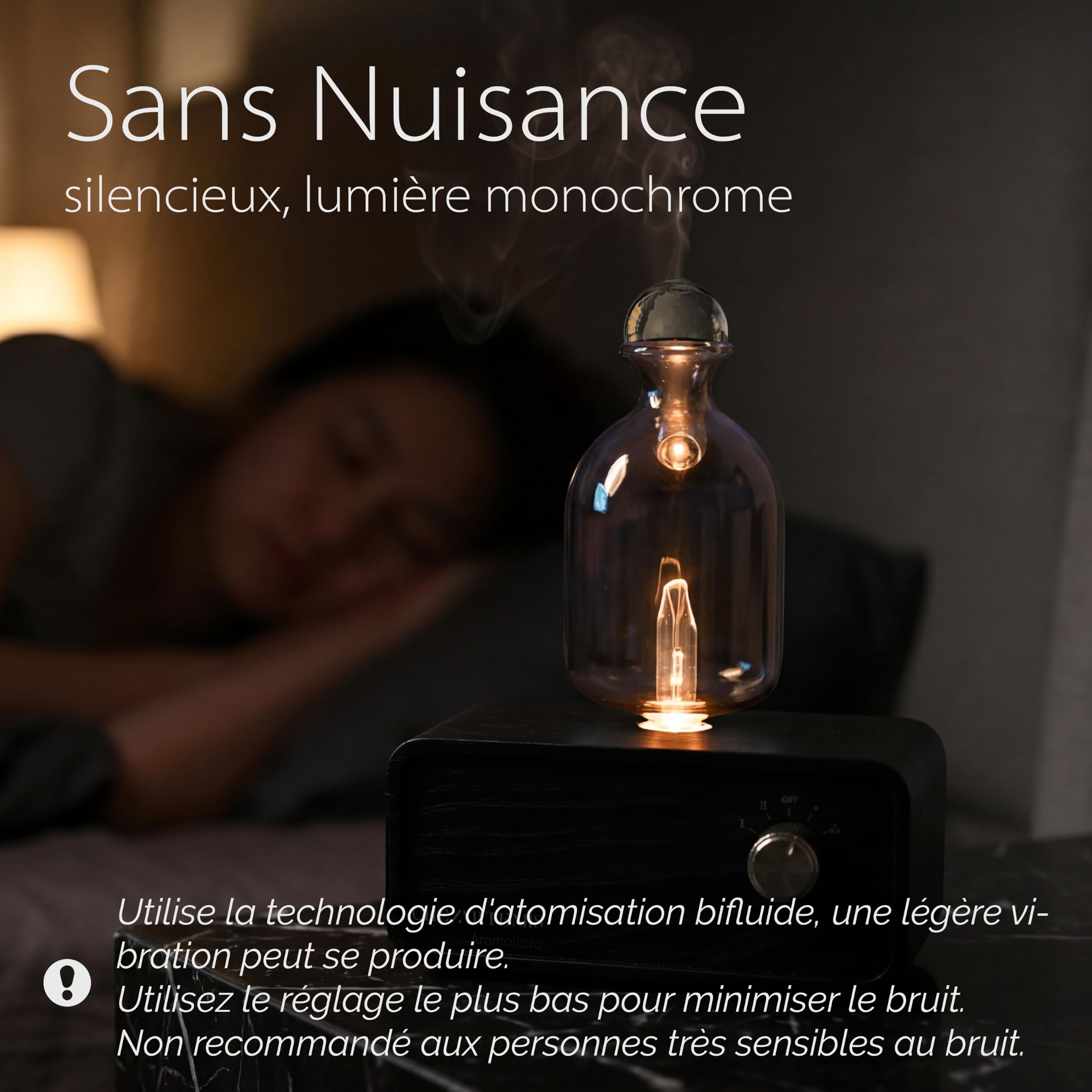 Nuit Diffuseur Huile Essentielle sans Fil pour Aromathérapie