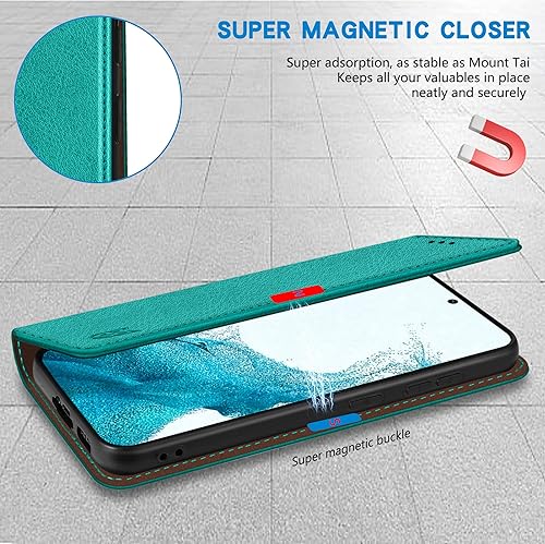 Miniatura 4 de ZZXX Funda tipo cartera para Samsung Galaxy S23 Plus con bloqueo RFID, soporte de ranura para tarjetas, funda protectora de cuero magnético fuerte