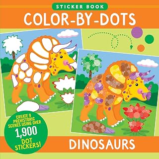 Color-By-Dots Sticker Book - Dinosaurs (Use over 1,900 dot stickers to create 9 incredible scenes)