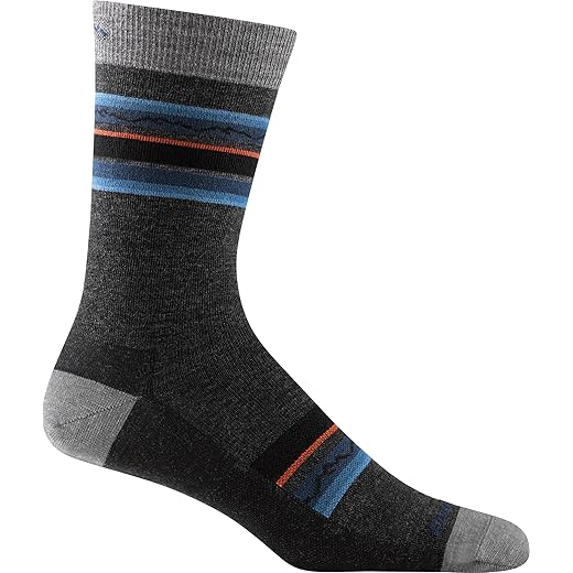 Darn Tough Men's Whetstone Crew Lightweight Lifestyle Sock (Style 6009) - Charcoal, Large