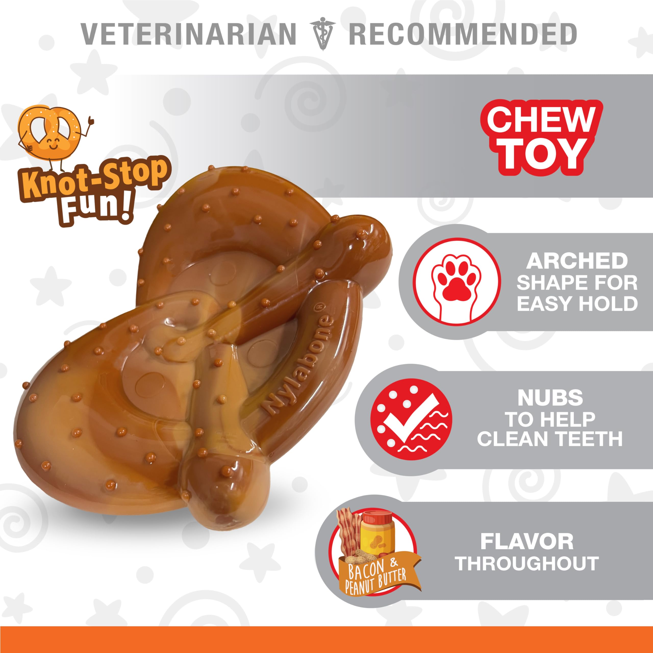 Nylabone Precel zabawka dla psa - Power Chew Dog Toy dla agresywnych gryzaków - boczek i masło orzechowe mały/regularny