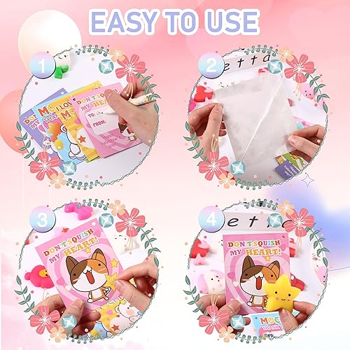 Miniatura 4 de Paquete de 30 regalos para el día de San Valentín para niños, Mochi Squishy con tarjetas de San Valentín, escuela, aula, fiesta, lindos mini