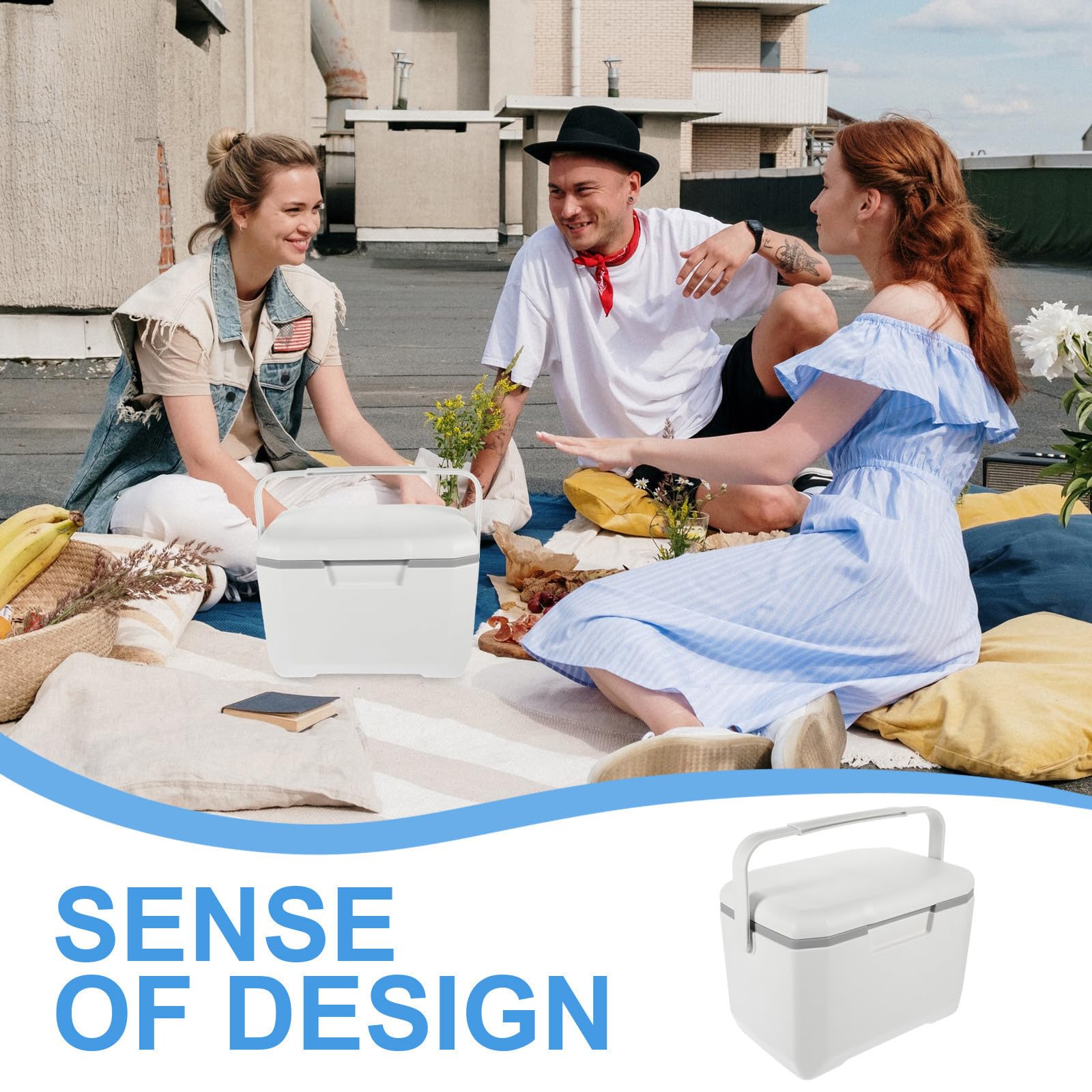 Toyvian Caja Aislante Portátil para Picnic al Aire Libre Capacidad de 6l, Material PE y PU, Fácil de Transportar para Conservar Alimentos y Bebidas
