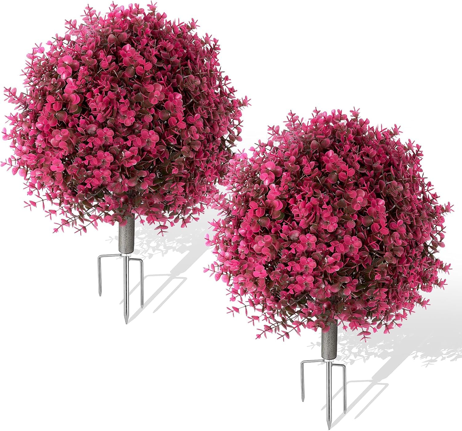 Árbol topiario de boj rojo artificial resistente a los rayos UV para decoración exterior e interior