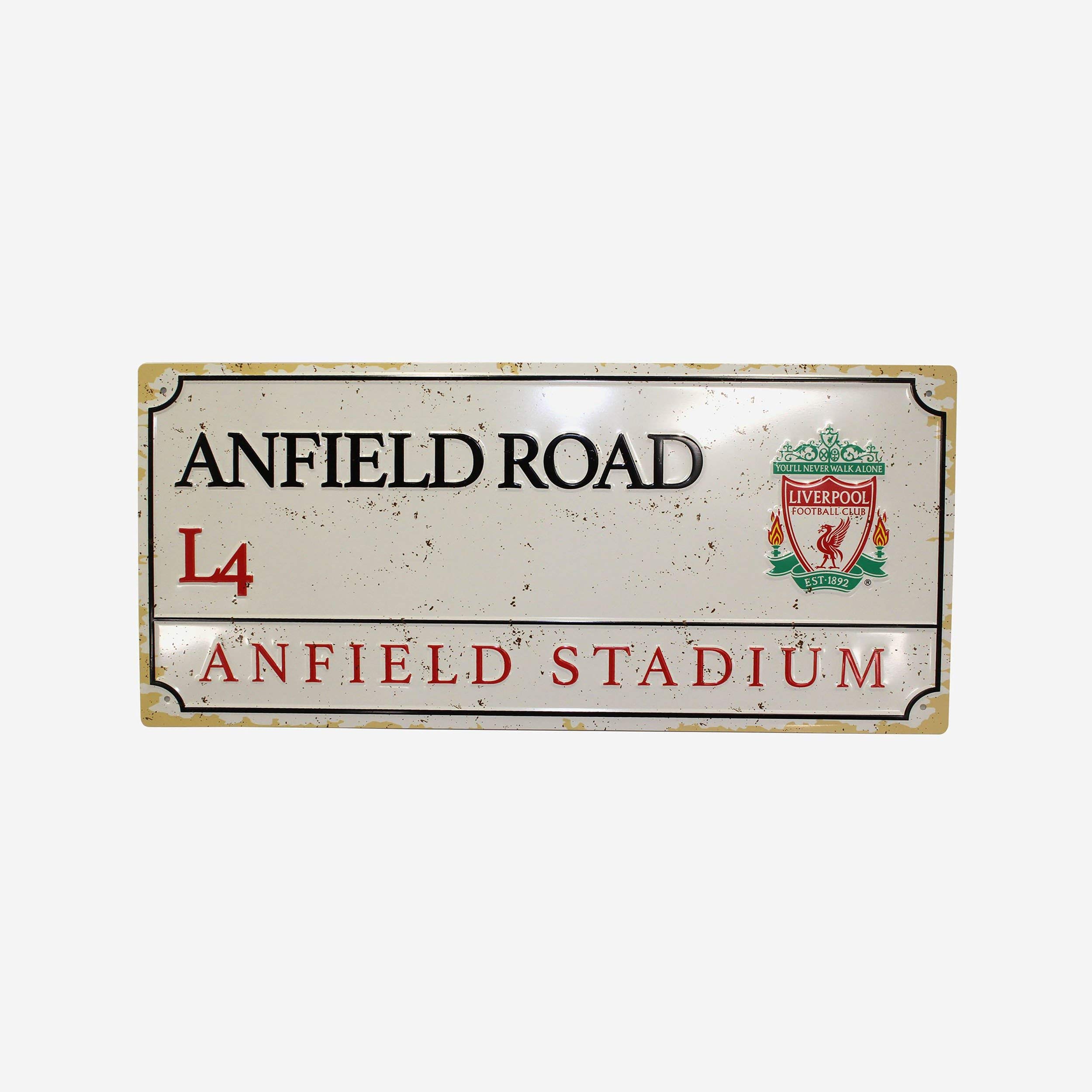 Liverpool FC EPL Premier League Football Anfield Road Stadium Retro Street Sign Wall Plaque Decorative Indoor Memorabilia