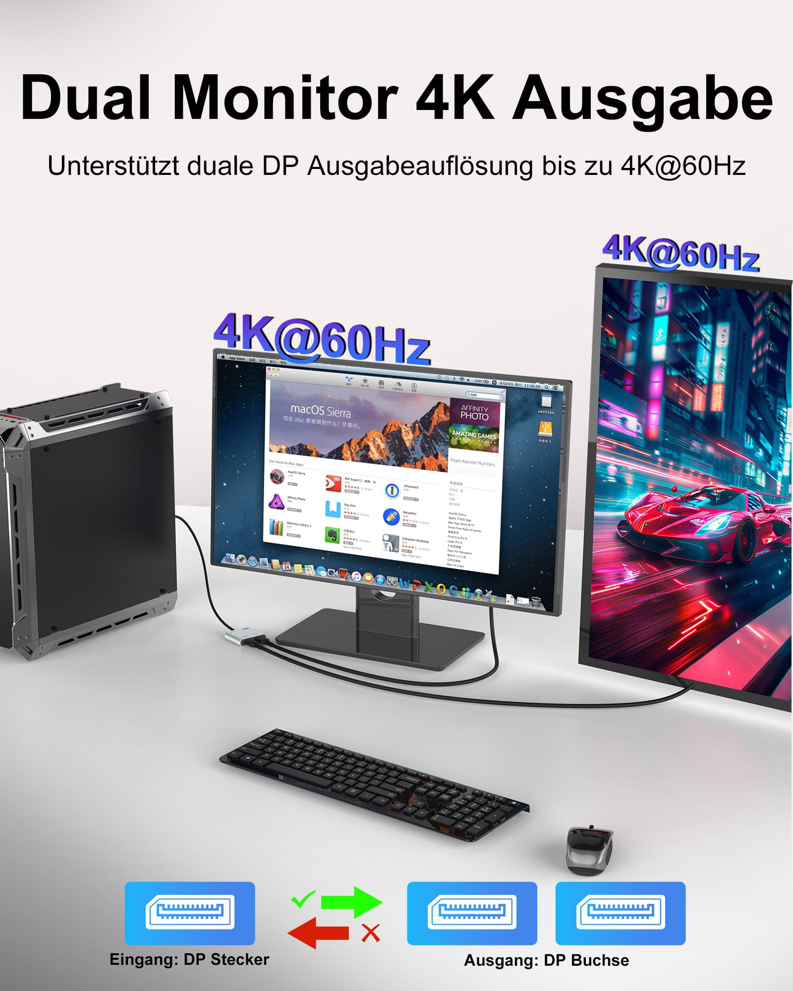 Adattatore da DisplayPort a Dual DisplayPort