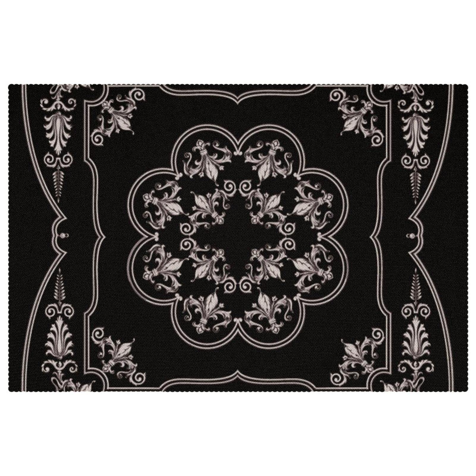 Set de table argenté résistant à la chaleur lavable en tissu Oxford cuisine lot de 4