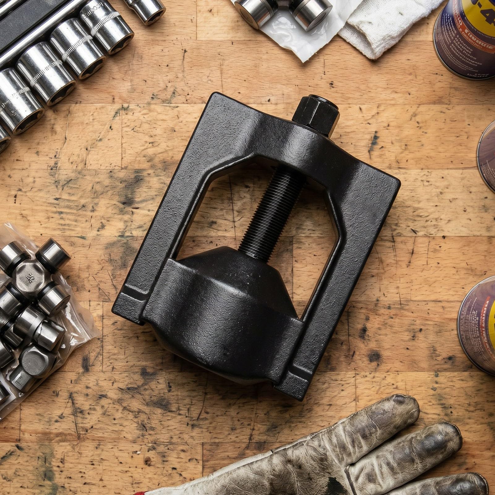 aqxreight Estrattore per U Joint Heavy Duty 6-8 Class, Attrezzo per Rimozione Giunto Cardanico con Leva, per Estrazione Snodo Sferico e Tirante Sterzo Auto (VT17165)