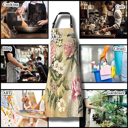Miniatura 8 de Delantal de jardín para mujer, vintage, acuarela, floral, para cocinar, divertido para cocina, restaurante, barbacoa, pintura, manualidades,