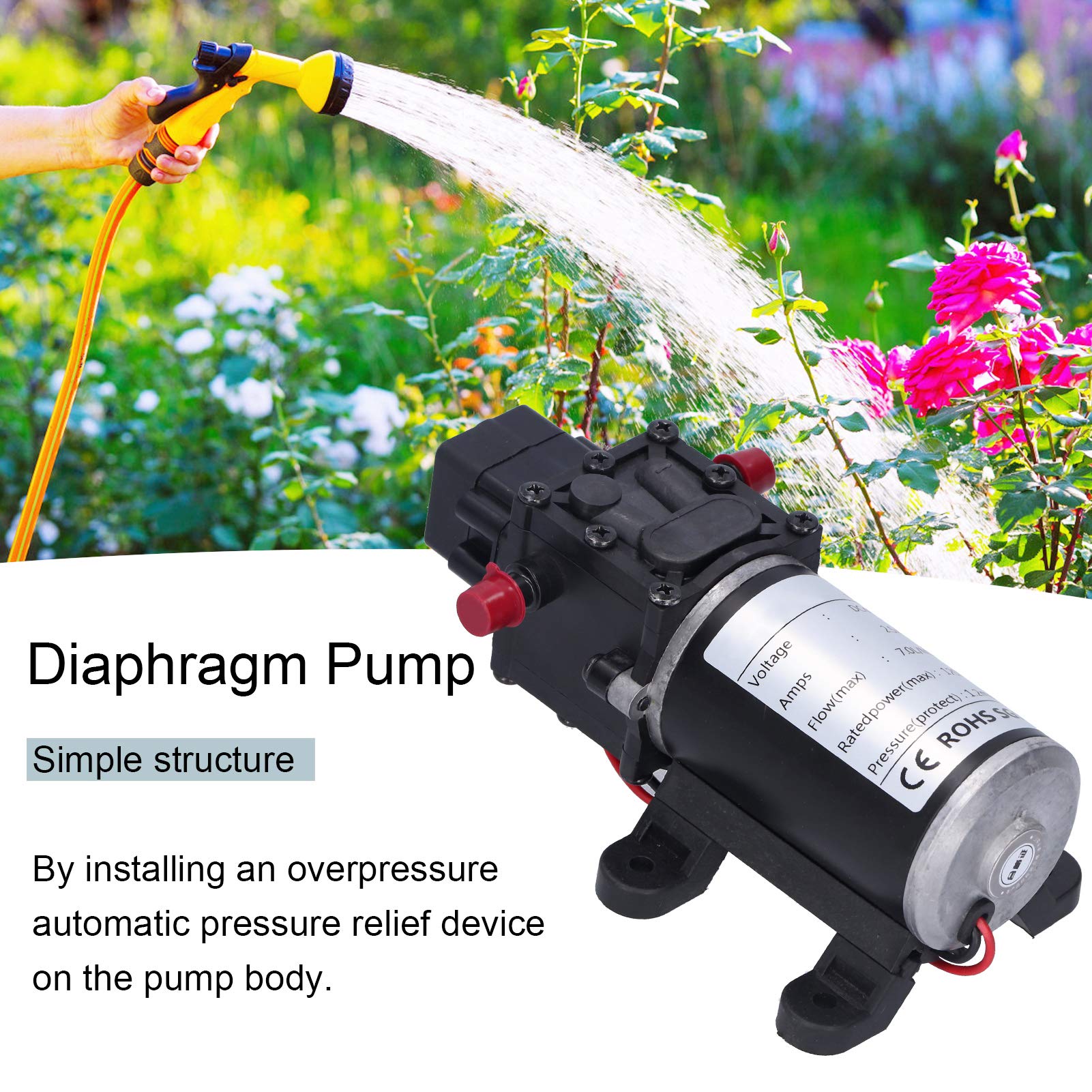 Respicefinem Dc48V 120W Dc Pompa a membrana intelligente 7.0L Min Atomizzazione automatica Pompa acqua ad alta pressione per accessori per attrezzi da giardino