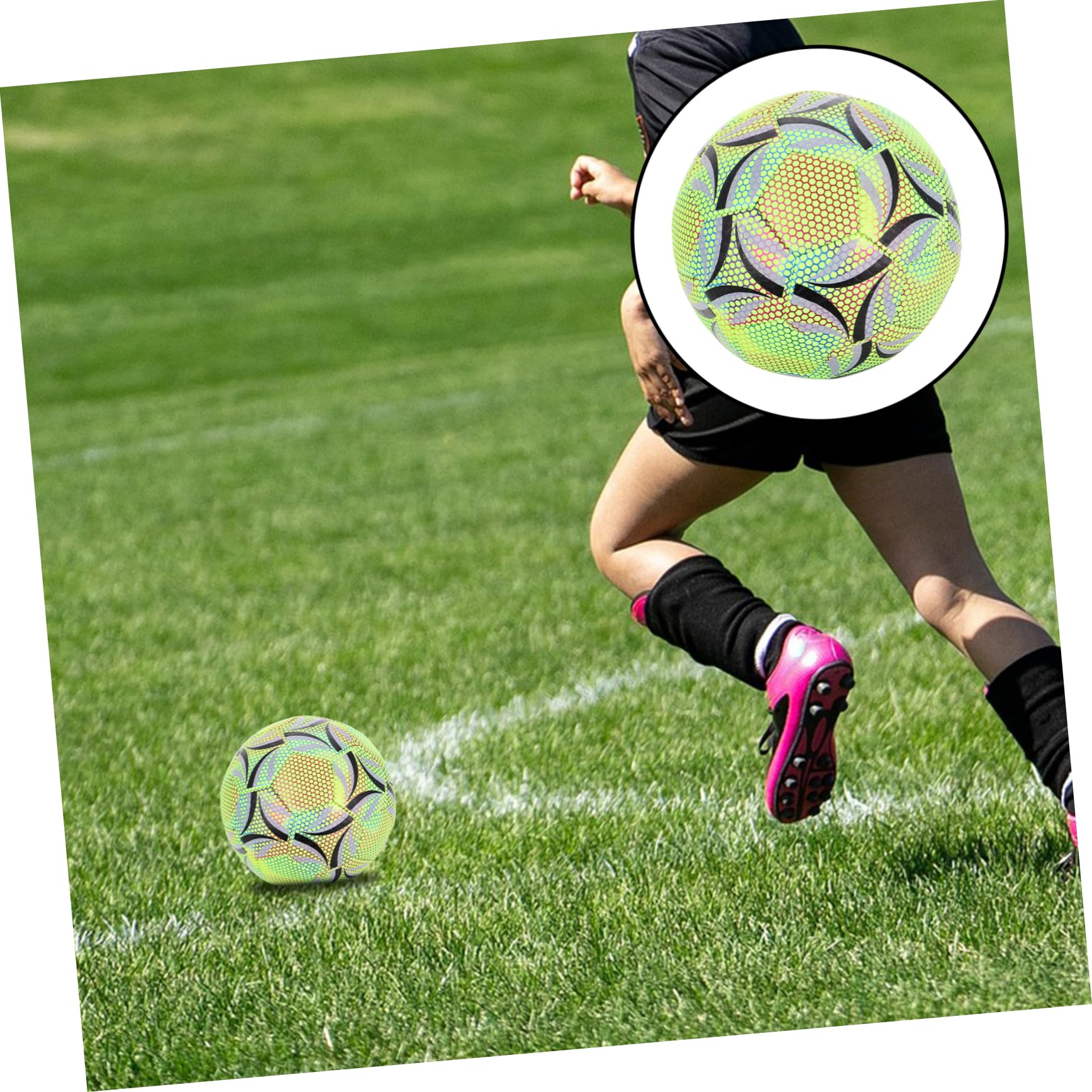 BESPORTBLE Pelota De Fútbol Iluminada Alta Durabilidad y Diseño Ergonómico para Entrenamiento