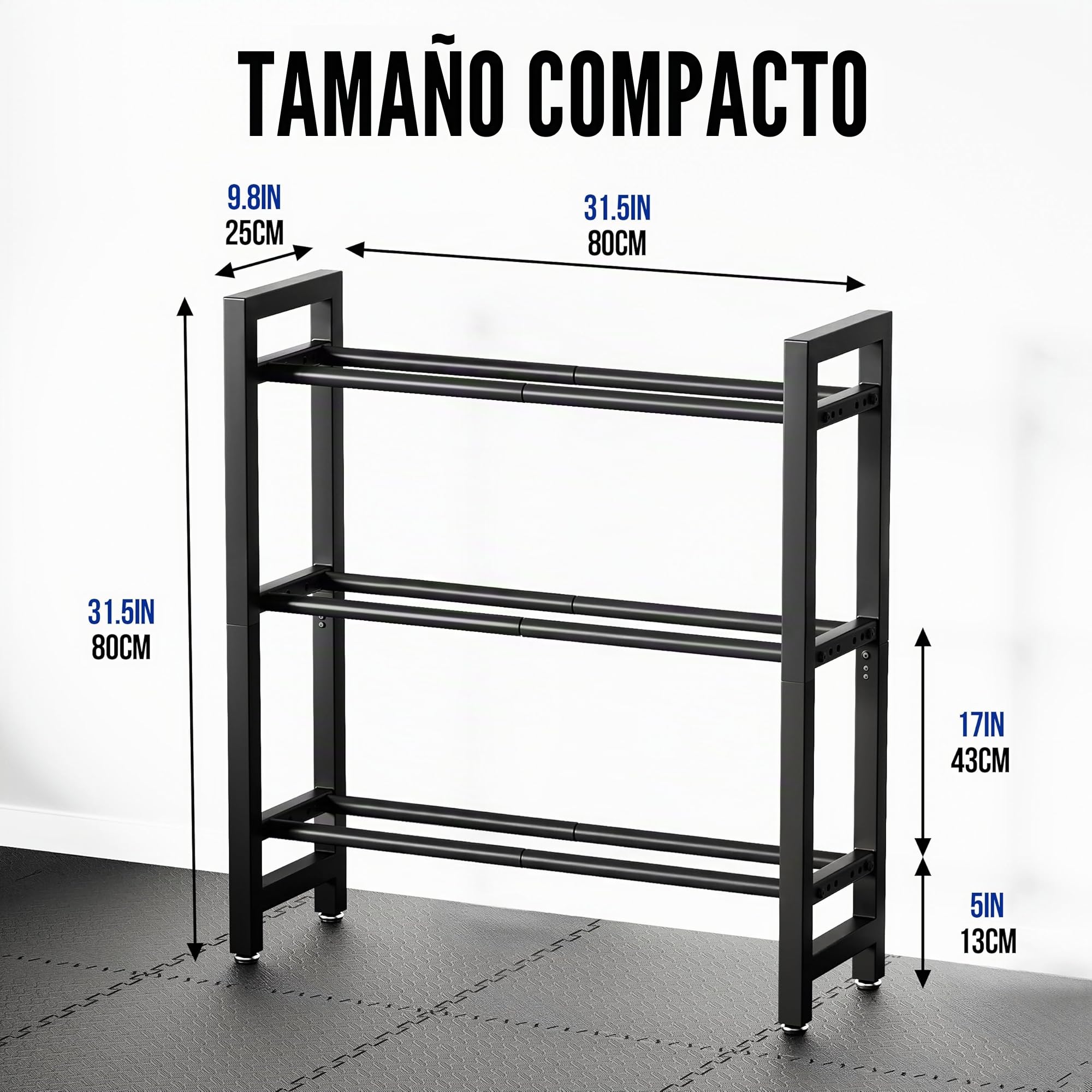 Soporte para mancuernas de 3 niveles/4 niveles, Rack de pesas para gimnasio en casa