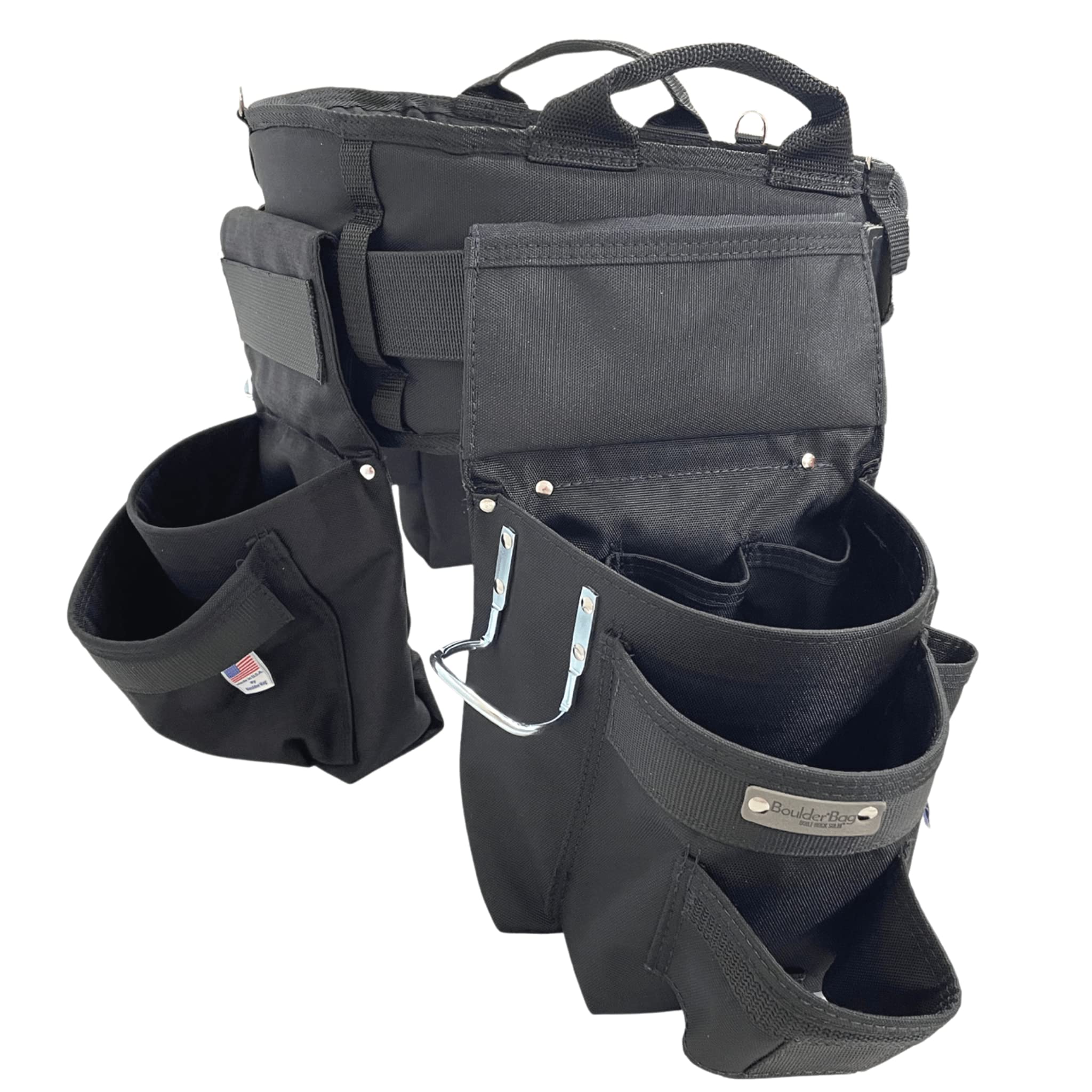 BOULDER BAG Pro Framer Tool Belt Combo - 28 Pockets/Slots, Comfort Belt, Leather Buckle, Medium (31-35") Waist, Made In USA