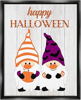 Stupell Industries Happy Halloween Seasonal Gnomes Floating Framed Wall Art, Design by CAD Designs