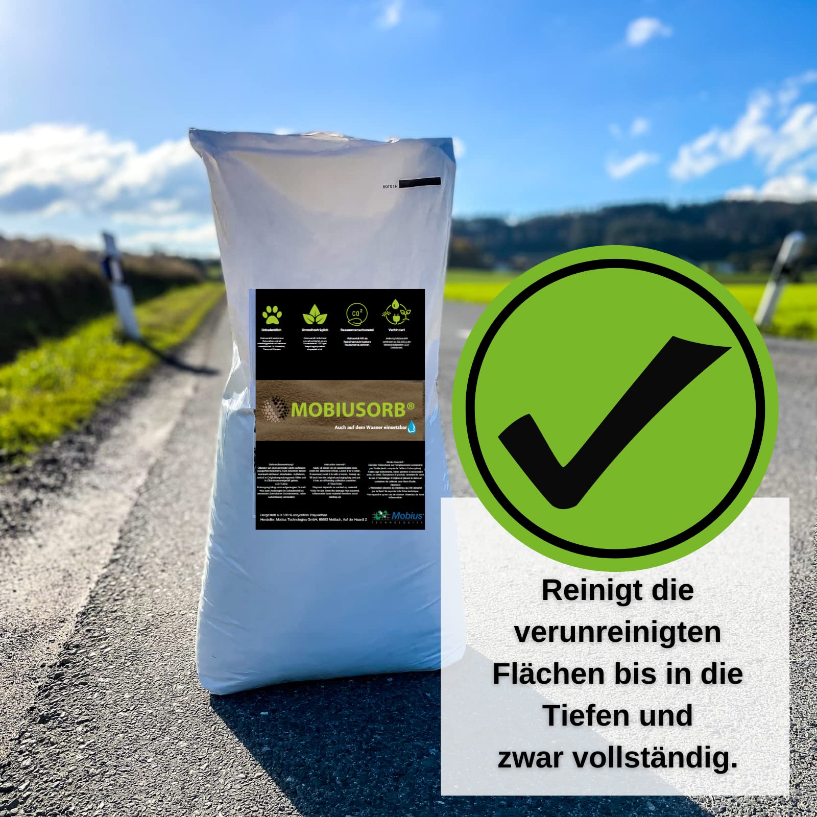 Ölbinder Granulat 50 l saugstark nachhaltig ressourcenschonend Klimaschutzeffekt aus Kühlschrankrückproduktion Made in Germany prävention Auffangwannen 16 kg